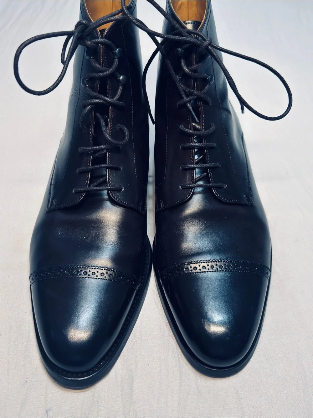 Suitsupply Men's Dark Brown Leather Lace-Up Dress Boots